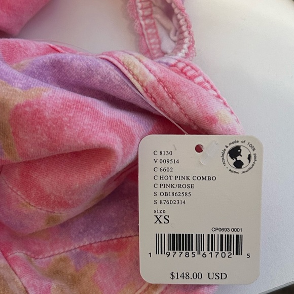 Free People‎ Crop Top and Bike Shorts Floral 2-piece Matching Set - Picture 10 of 11